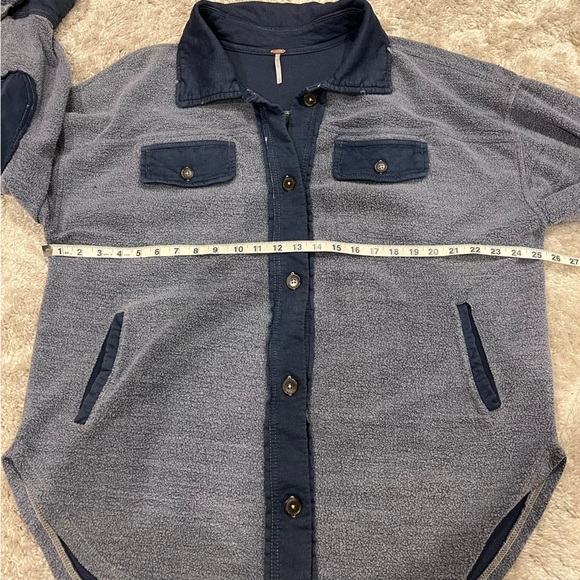 Free People | Indigo Blue Ruby Oversized Shirt Jacket size Small - Picture 12 of 14